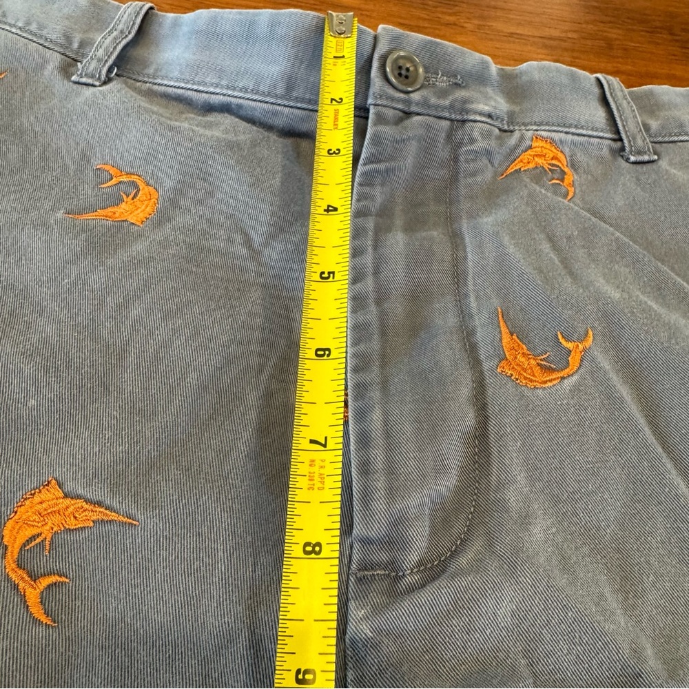 J. Crew Cotton Chino Flat Front Shorts With Embroidered Marlin Swordfish Size 38 - Picture 6 of 9
